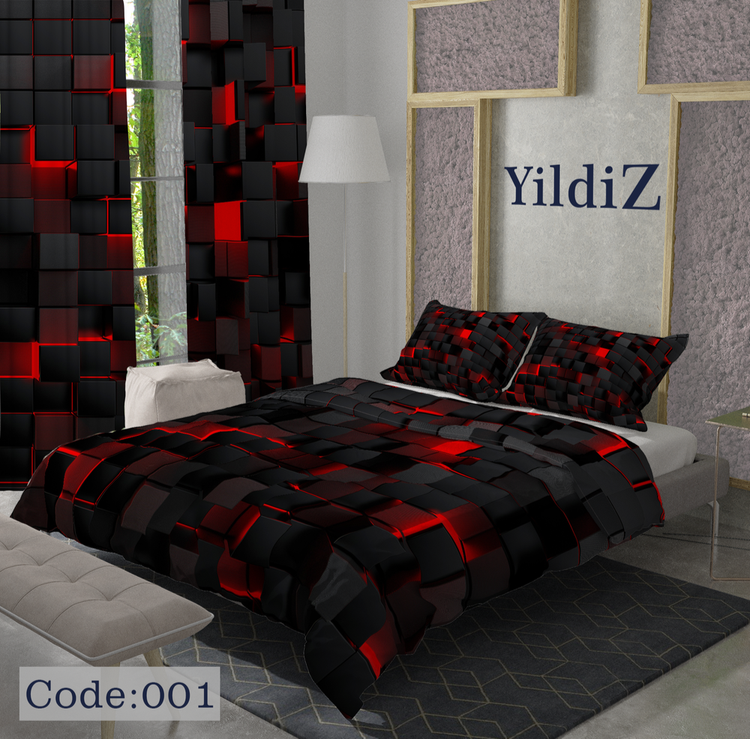 خرید روتختی قرمز مشکی