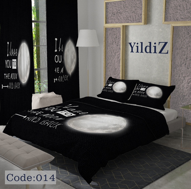 قیمت روتختی مشکی طرح ماه و نوشته