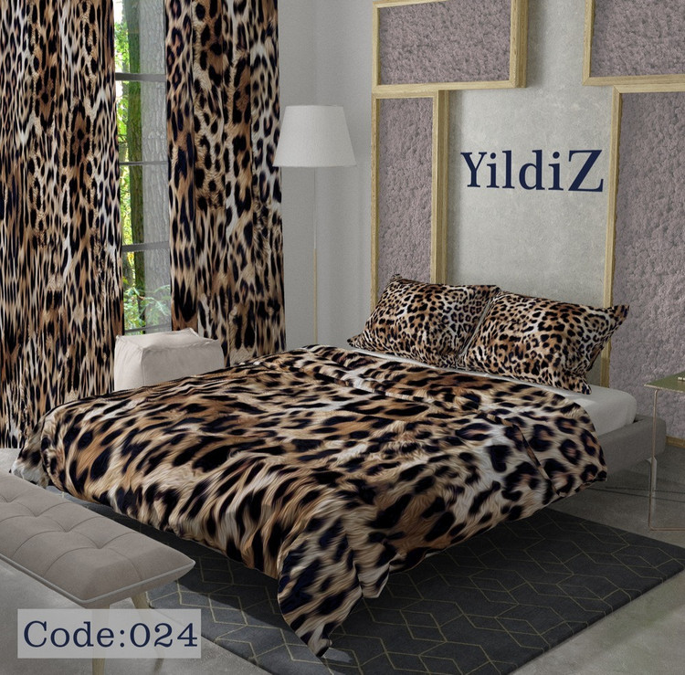 خرید روتختی پلنگی قهوه ای