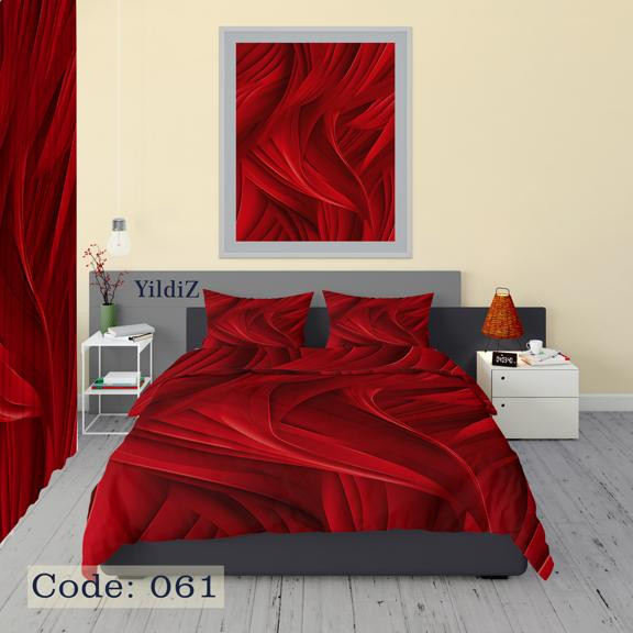 خرید روتختی قرمز طرحدار