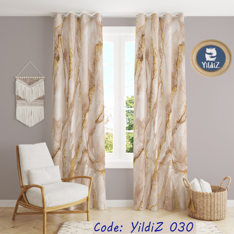 پرده ماربل کرم کد :yildiz030