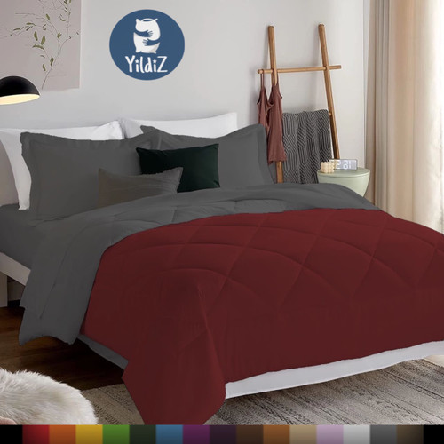 روتختی نخی هتلی تکرنگ زرشکی طوسی