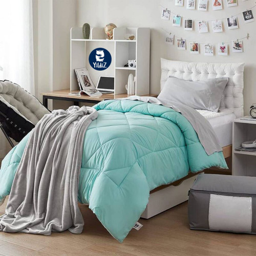 روتختی نخی هتلی تکرنگ آبی تیفانی و طوسی روشن