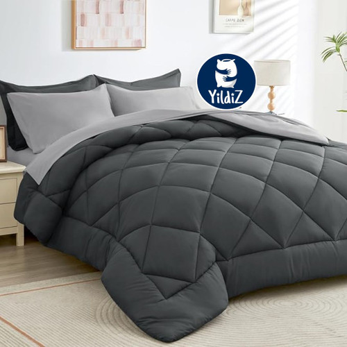 روتختی نخی هتلی تکرنگ طوسی تیره و روشن