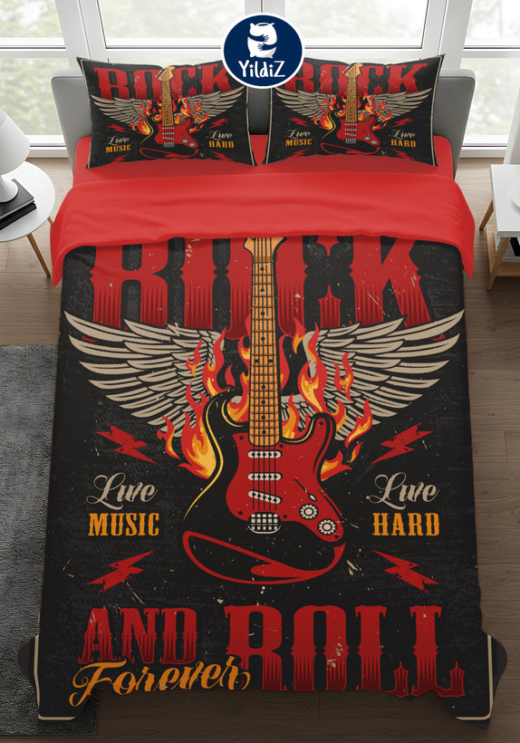 روتختی مخمل لطیف طرح راک اند رول rock and roll