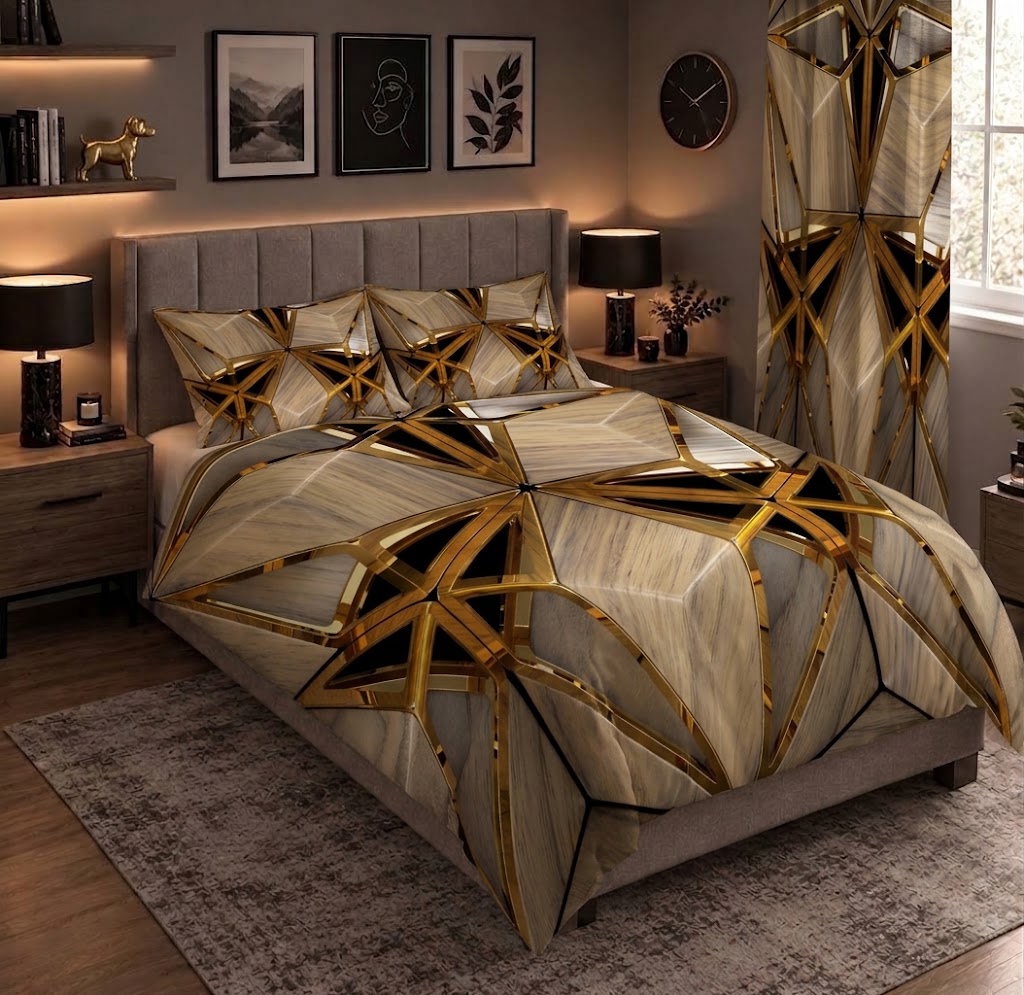 روتختی مخمل لطیف طرح هندسی